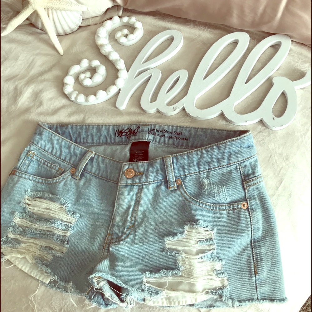 Mossimo Low Rise Ripped Jean Shorts